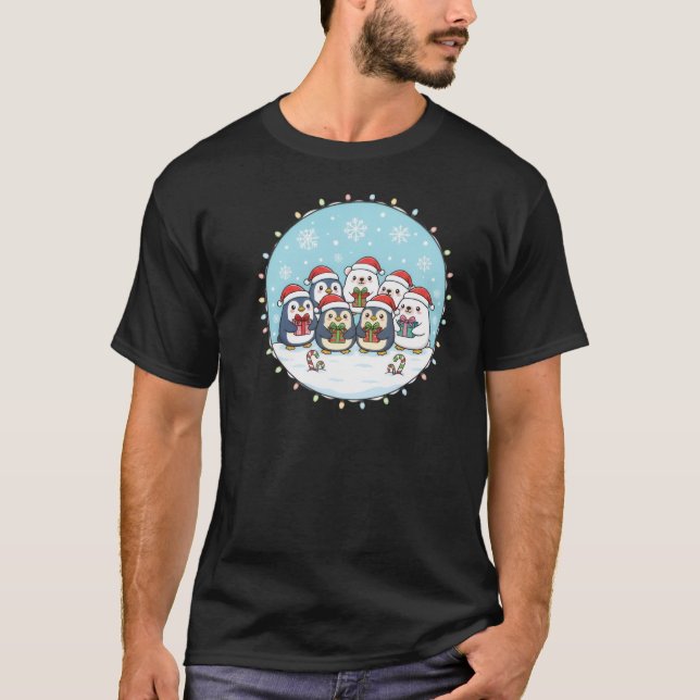 Kawaii Pingvin Polar Björn Jul T-shirt (Framsida)