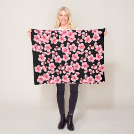 kawaii pink cherry blossoms fleecefilt