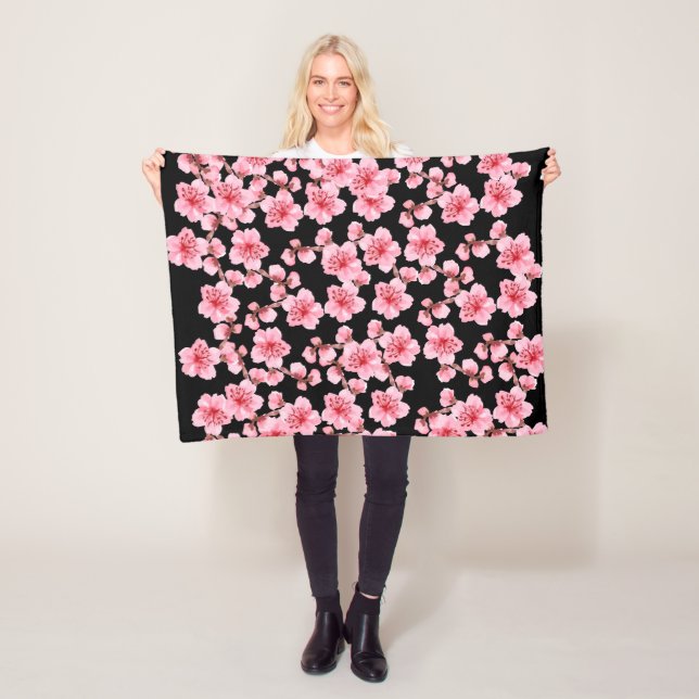 kawaii pink cherry blossoms fleecefilt (På plats)