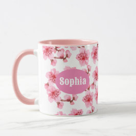  kawaii pink cherry blossoms mugg