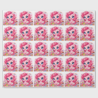 Kawaii Pink Pony Chibi Art Wrapping Paper Presentpapper