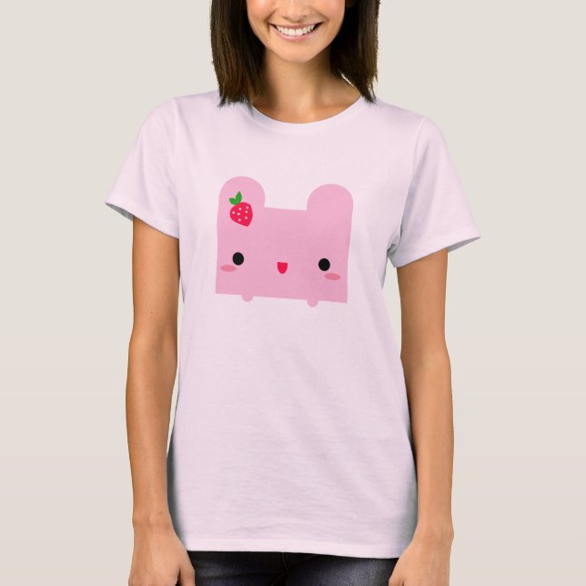 Kawaii Pinku Ripou Tee Shirt (Framsida)