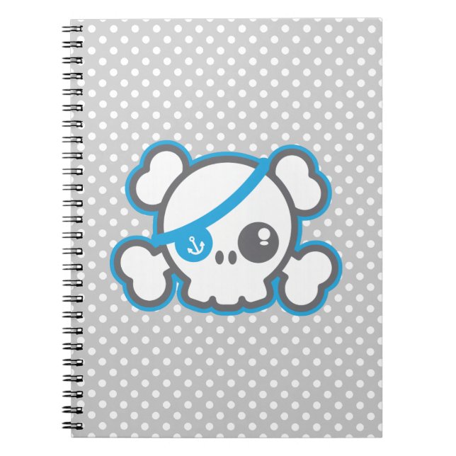 Kawaii Pirat Skull-anteckningsbok Anteckningsbok (Framsidan)