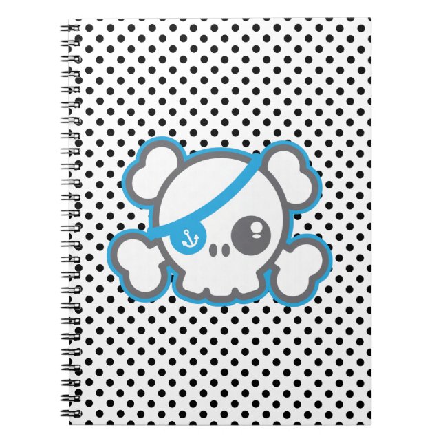 Kawaii Pirat Skull-anteckningsbok Anteckningsbok (Framsidan)
