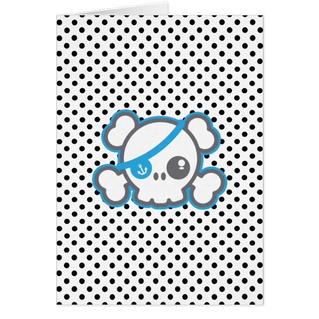 Kawaii Pirat Skull-anteckningskort OBS Kort (Framsidan)