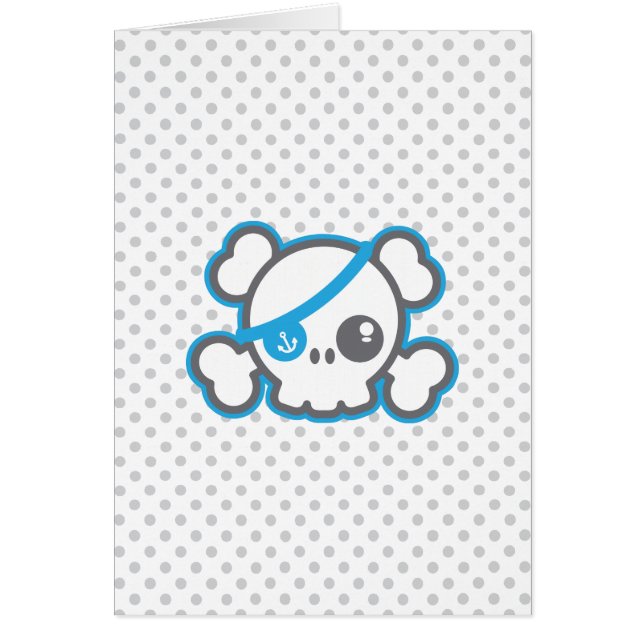 Kawaii Pirat Skull-anteckningskort OBS Kort (Framsidan)