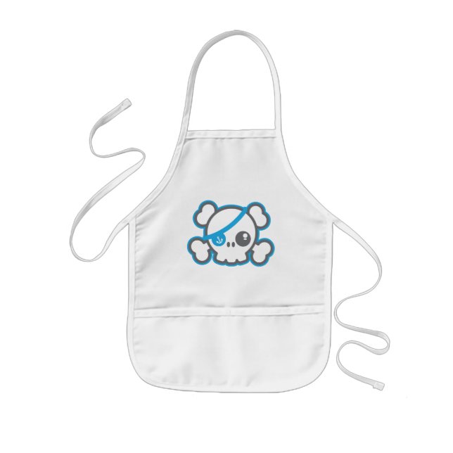 Kawaii Pirat Skull Barn Apron Barnförkläde (Framsidan)