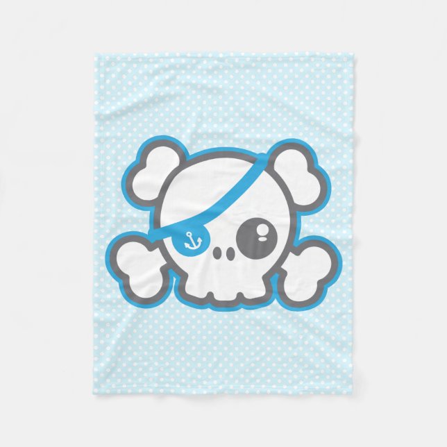 Kawaii Pirat Skull Fleece Blanket (Framsidan)