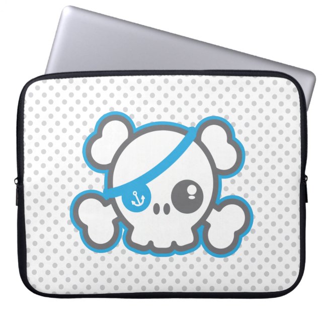 Kawaii Pirat Skull Laptop sleeve (Framsidan)