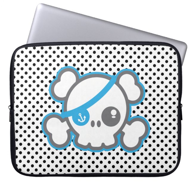 Kawaii Pirat Skull Laptop sleeve (Framsidan)