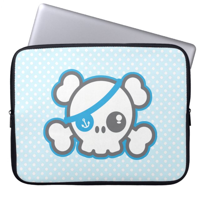 Kawaii Pirat Skull Laptop sleeve (Framsidan)