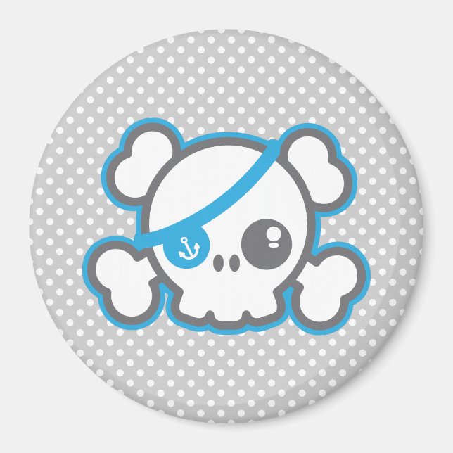 Kawaii Pirat Skull Magnet (Framsidan)