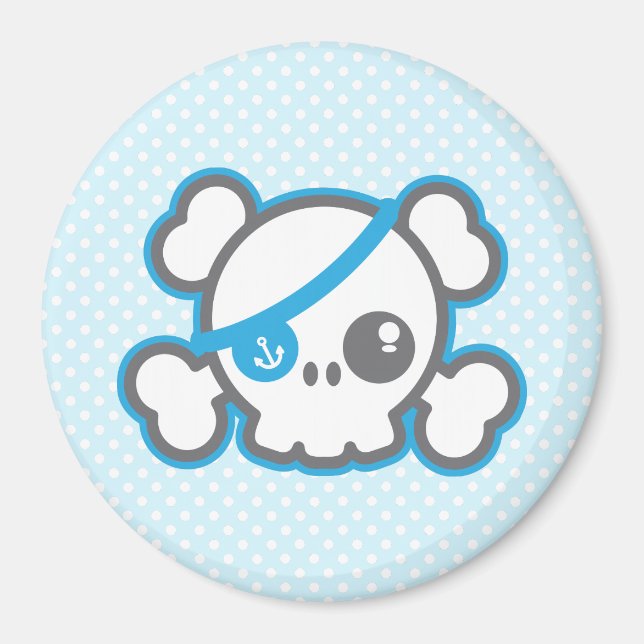 Kawaii Pirat Skull Magnet (Framsidan)