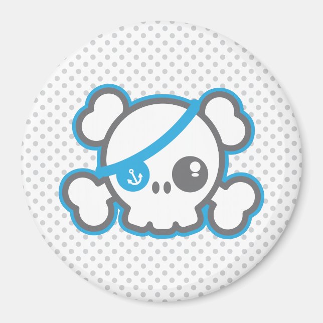 Kawaii Pirat Skull Magnet (Framsidan)
