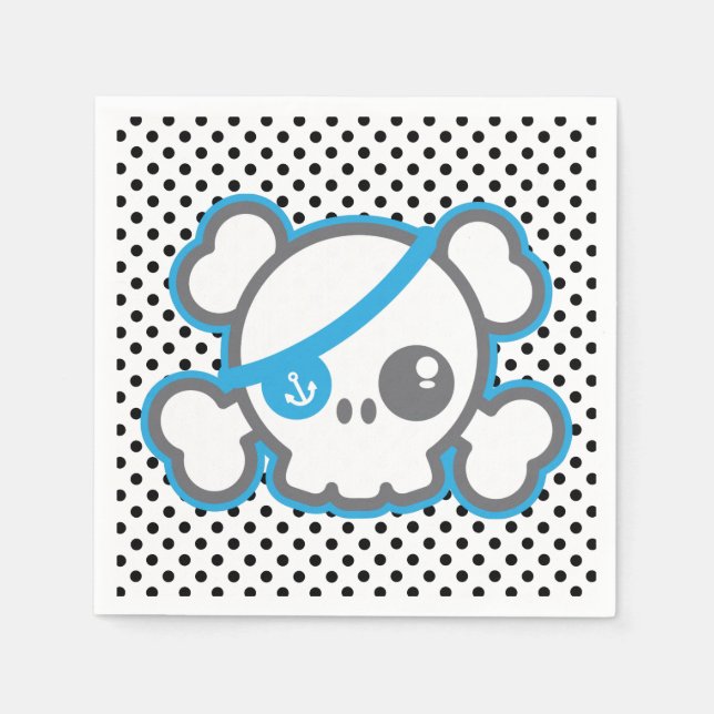 Kawaii Pirat Skull Napkins Pappersservett (Framsidan)
