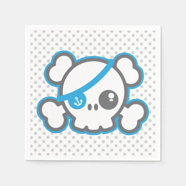 Kawaii Pirat Skull Napkins Pappersservett (Framsidan)