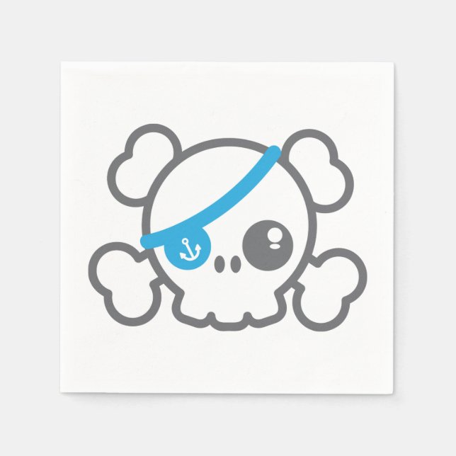 Kawaii Pirat Skull Napkins Pappersservett (Framsidan)