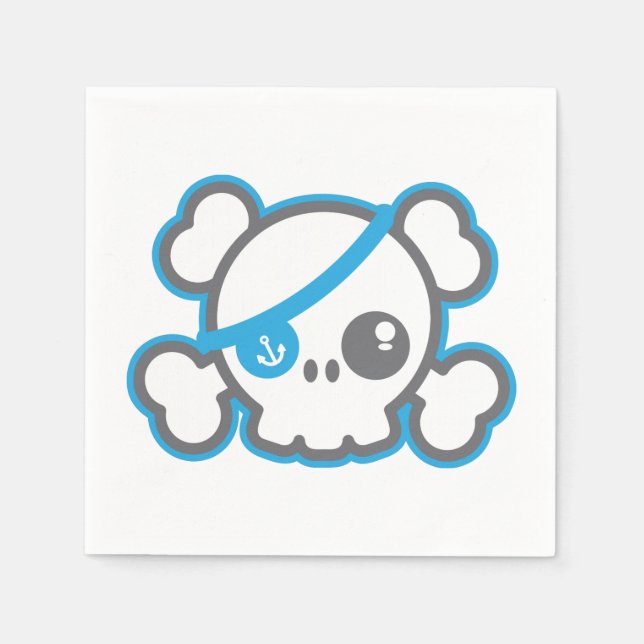 Kawaii Pirat Skull Napkins Pappersservett (Framsidan)