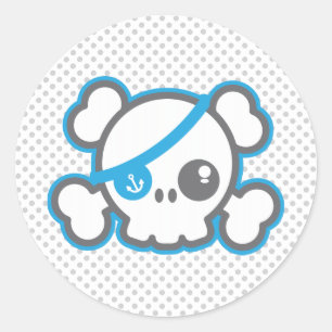 Kawaii Pirat Skull Stickers Runt Klistermärke