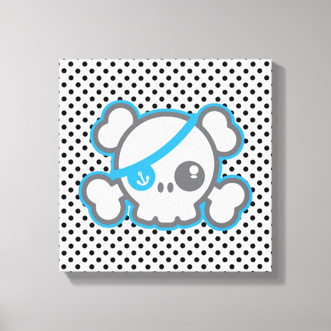 Kawaii Pirat Skull Wrapped Canvas (Framsida)