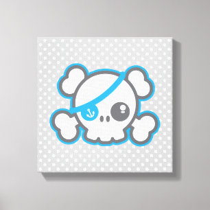 Kawaii Pirat Skull Wrapped Canvas