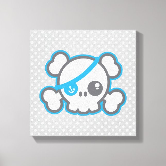 Kawaii Pirat Skull Wrapped Canvas (Framsida)