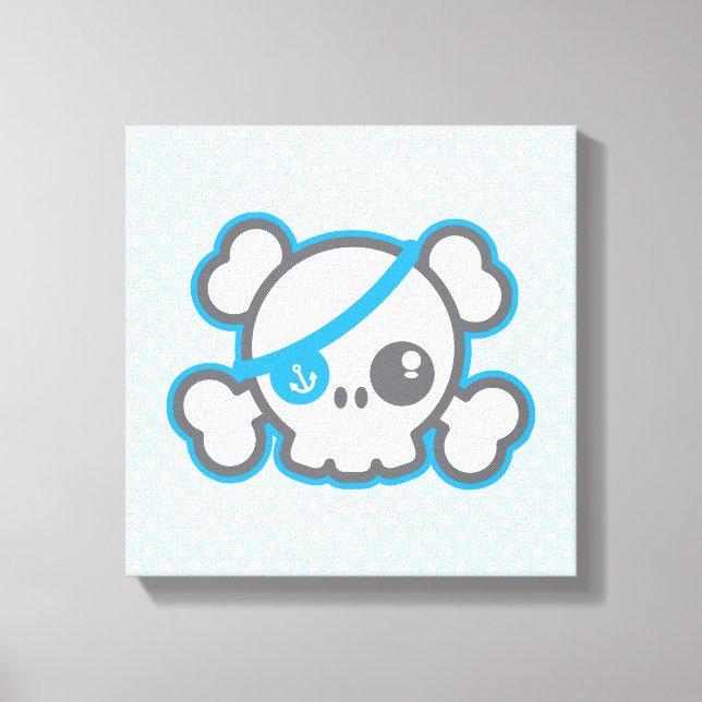 Kawaii Pirat Skull Wrapped Canvas (Framsida)