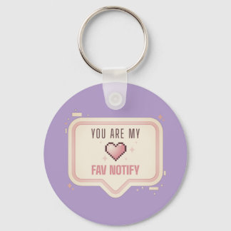 Kawaii Pixel Heart "Du är min fav-notis" Nyckelring