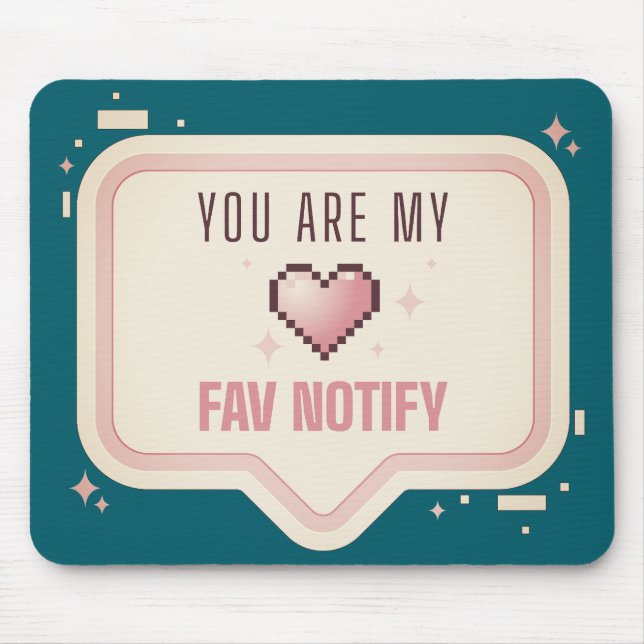Kawaii Pixel Heart "Du Är Min Favoritnotis" Musmatta (Framsidan)
