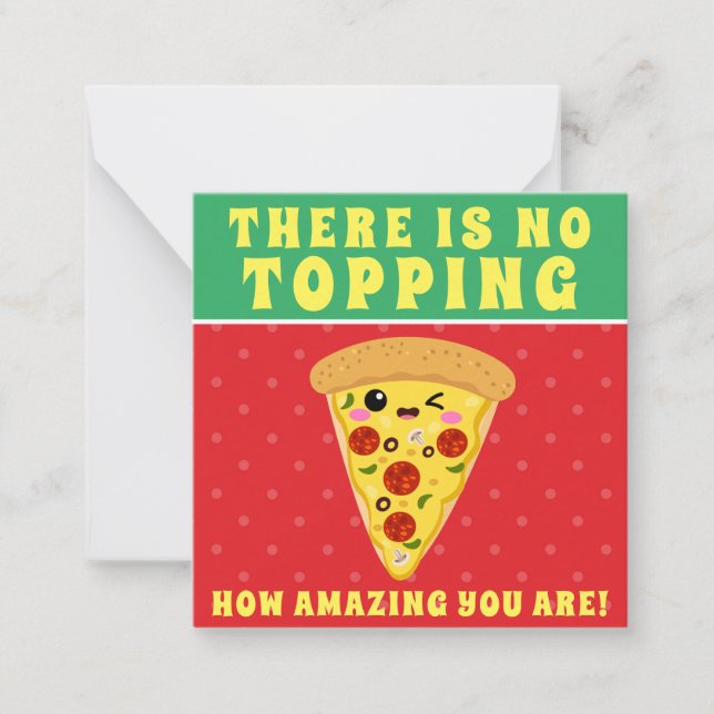 Kawaii Pizza Slice Classroom Valentine Anteckningskort (Framsida)