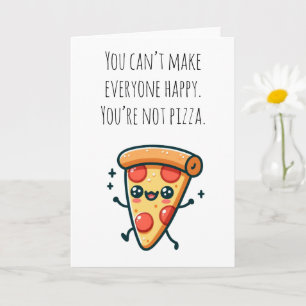 Kawaii Pizza Slice Funny Hälsning Card Kort