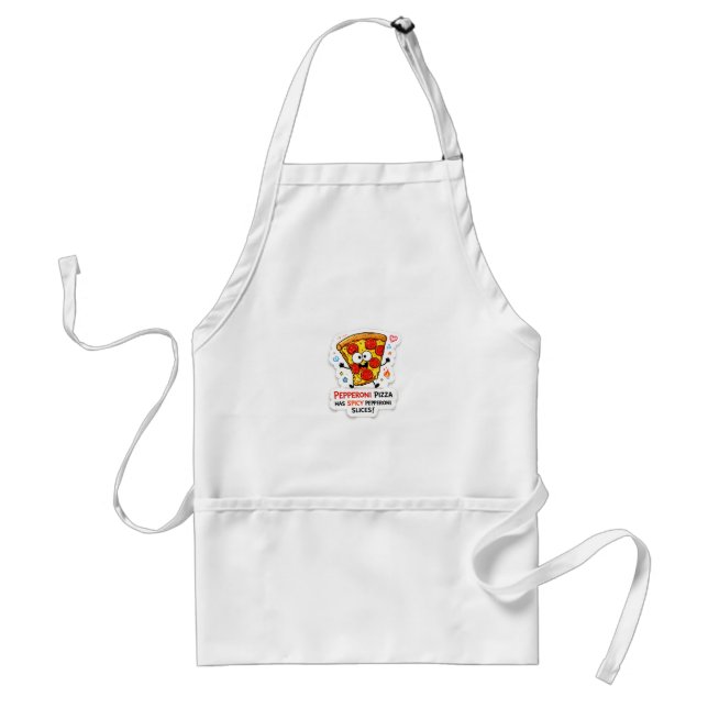 Kawaii Pizzabilder med genomskinlig bakgrund Förkläde (Framsidan)
