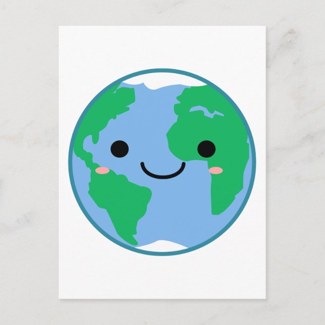 Kawaii Planet Earth Vykort (Framsida)