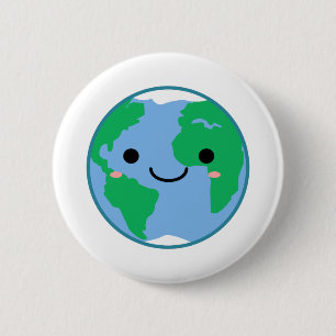 Kawaii planetjord knapp