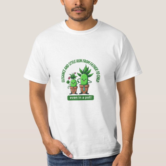 Kawaii Plant Far och child T Shirt (Framsida)