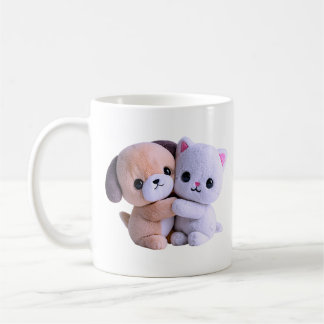 Kawaii Plyschdjur Knuff Pastell Kaffemugg