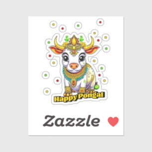 Kawaii Pongal dekorerad ko Klistermärken