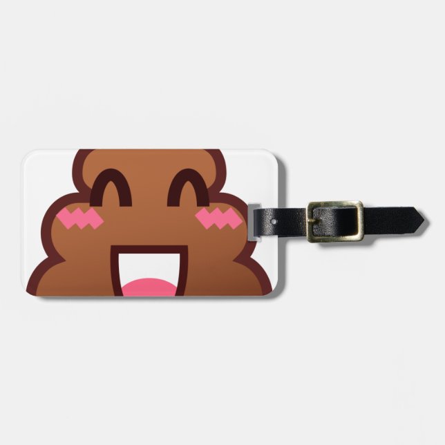 kawaii poop emojis bagagebricka (Horisontell Framsida)