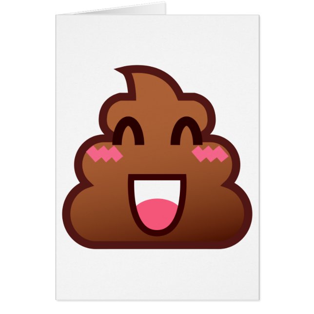kawaii poop emojis hälsningskort (Framsidan)