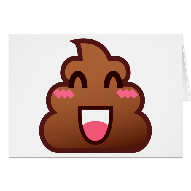 kawaii poop emojis hälsningskort (Framsidan Horizontal)