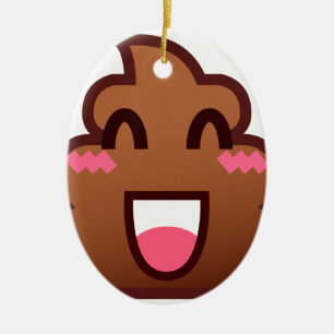 kawaii poop emojis julgransprydnad keramik