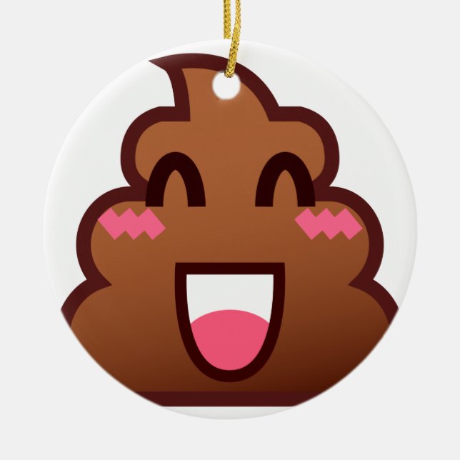 kawaii poop emojis julgransprydnad keramik (Framsidan)