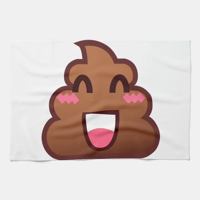 kawaii poop emojis kökshandduk (Horisontell)