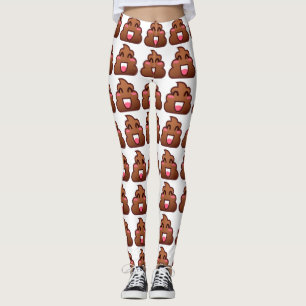 Kawaii poop emojis leggings