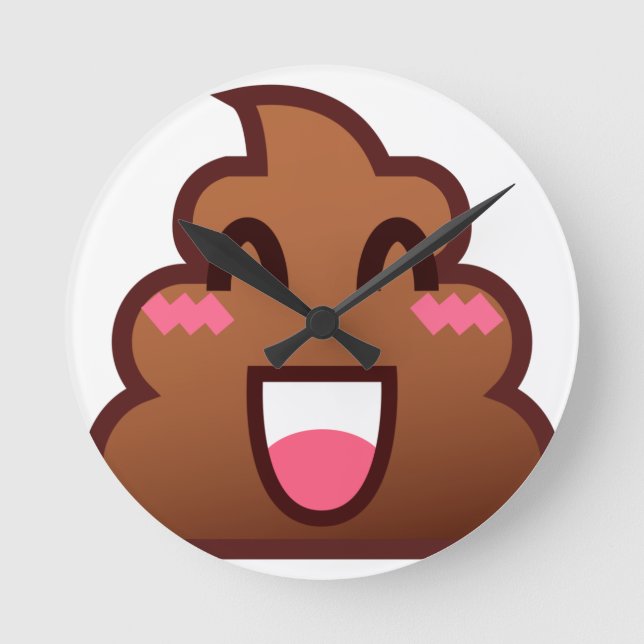 kawaii poop emojis rund klocka (Framsida)