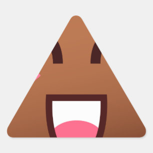 kawaii poop emojis triangelformat klistermärke