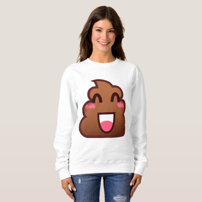 kawaii poop emojis Women sweatshirt Tröja (Hel framsida)