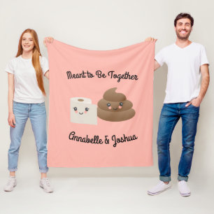 Kawaii Poop & flickvängåva för TP (toalettpapper) Fleecefilt