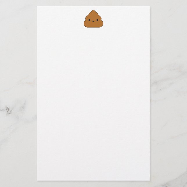 Kawaii Poop Stationery Brevpapper (Framsida)