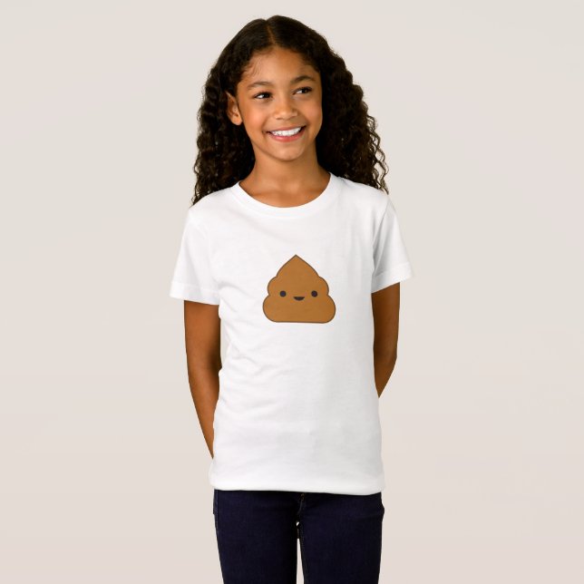Kawaii Poop T-shirt (Hel framsida)